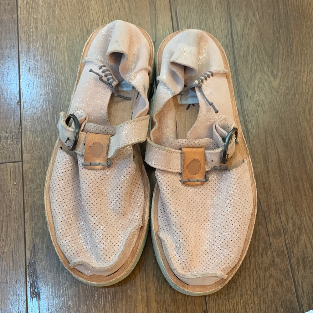 Womens Perforated Tan Sandals